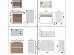 Best vidaxl Conjunto de armarios de cocina de 4 piezas 