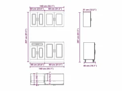 Outlet vidaxl Conjunto de armarios de cocina de 4 piezas 