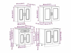 Outlet vidaxl Conjunto de armarios de cocina de 4 piezas 