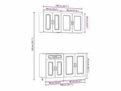 Outlet vidaxl Conjunto de armarios de cocina de 4 piezas 