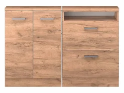 Sale Conjunto de armarios para techo inclinado roble dorado 120x46x81.6 rion Armario Para Buhardilla