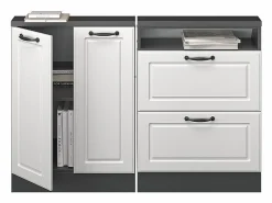 Discount Conjunto de armarios para techo inclinado casa de campo blanca/antracita 120x46x81.6 rion Armario Para Buhardilla