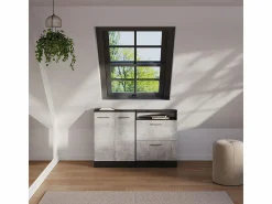 Discount Conjunto de armarios para techo inclinado hormigón/antracita 120x46x81.6 rion Armario Para Buhardilla