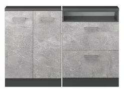 Discount Conjunto de armarios para techo inclinado hormigón/antracita 120x46x81.6 rion Armario Para Buhardilla