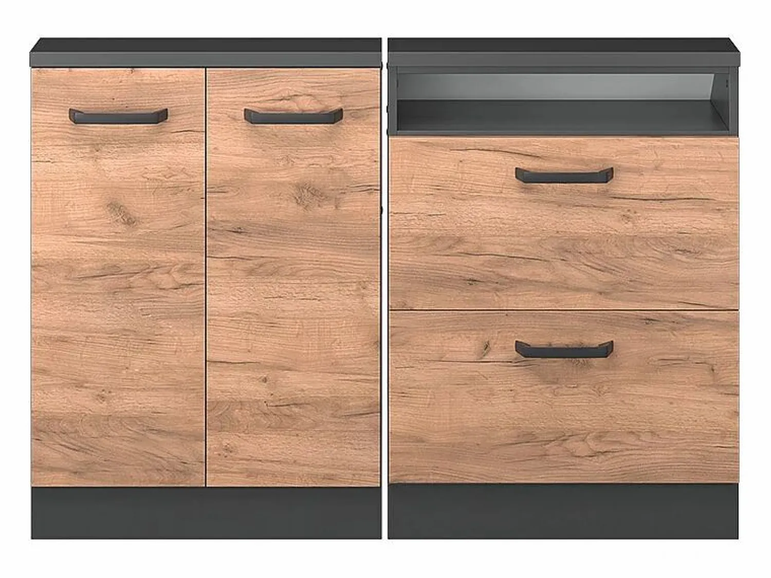 Vicco Conjunto de armarios para techo inclinado oro power roble/antracita 120x46x81.6 rion