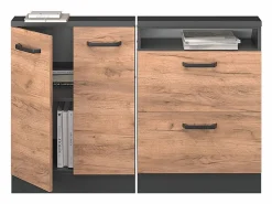 Vicco Conjunto de armarios para techo inclinado oro power roble/antracita 120x46x81.6 rion