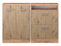 Online Vicco Conjunto de armarios para techo inclinado roble artesanal/roble dorado 120x46x81.6 rion Color natural claro