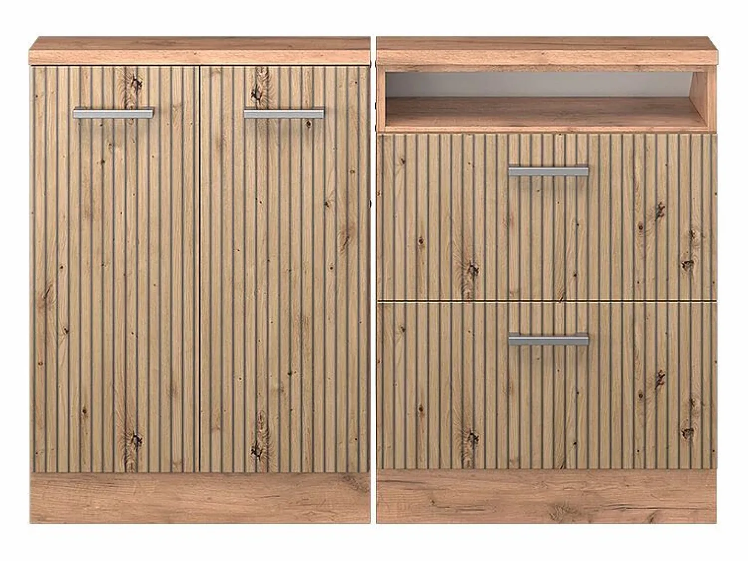 Online Vicco Conjunto de armarios para techo inclinado roble artesanal/roble dorado 120x46x81.6 rion Color natural claro