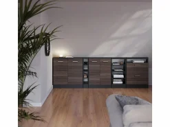 Online Conjunto de armarios para techo inclinado gris noble/antracita 120x46x81.6 rion Armario Para Buhardilla
