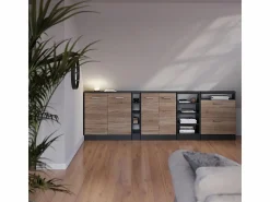 Sale Conjunto de armarios para techo inclinado sonoma/antracita 120x46x81.6 rion Armario Para Buhardilla