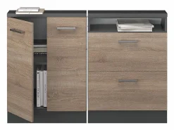 Sale Conjunto de armarios para techo inclinado sonoma/antracita 120x46x81.6 rion Armario Para Buhardilla