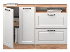 Vicco Conjunto de armarios para techo inclinado casa de campo blanca/roble dorado 120x46x81.6 rion
