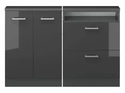 Hot Conjunto de armarios para techo inclinado antracita brillo intenso/antracita 120x46x81.6 rion Armario Para Buhardilla