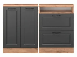 Vicco Conjunto de armarios para techo inclinado antracita casa de campo/roble kraft dorado 120x46x81.6 rion