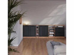Vicco Conjunto de armarios para techo inclinado antracita casa de campo/roble kraft dorado 120x46x81.6 rion