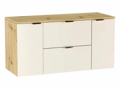 Hot Conjunto de baño 120 cm Cashmere / Roble Nogal Armario con encimera + Columna Orio Beige