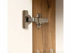 Discount Conjunto de baño 80 cm Vivien Roble Wotan Columna Armario con espejo Marru00f3n