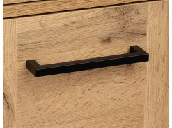 Discount Conjunto de baño 80 cm Vivien Roble Wotan Columna Armario con espejo Marru00f3n