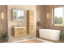 Conjunto de baño 80 cm Vivien Roble Wotan Armario con espejo