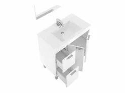Conjunto de baño Aktiva con espejo y lavabo 80 cm Blanco