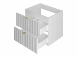 Clearance Conjunto de baño 140 cm Armario con encimera Estantería Frentes ranurados Arcos Mueble De Lavabo