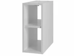 Clearance Conjunto de baño 140 cm Armario con encimera Estantería Frentes ranurados Arcos Mueble De Lavabo