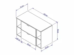 Best Conjunto de baño de cachemira 100 cm Armario con encimera y estanterías Orio Beige
