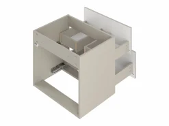 Hot Conjunto de baño de cachemira 80 cm Armario con encimera y estantería Frentes ranurados Aqua Beige
