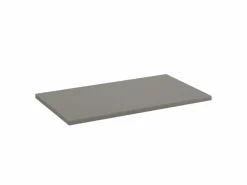 Hot Conjunto de baño de cachemira 80 cm Armario con encimera y estantería Frentes ranurados Aqua Beige