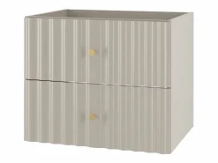 Hot Conjunto de baño de cachemira 80 cm Armario con encimera y estantería Frentes ranurados Aqua Beige