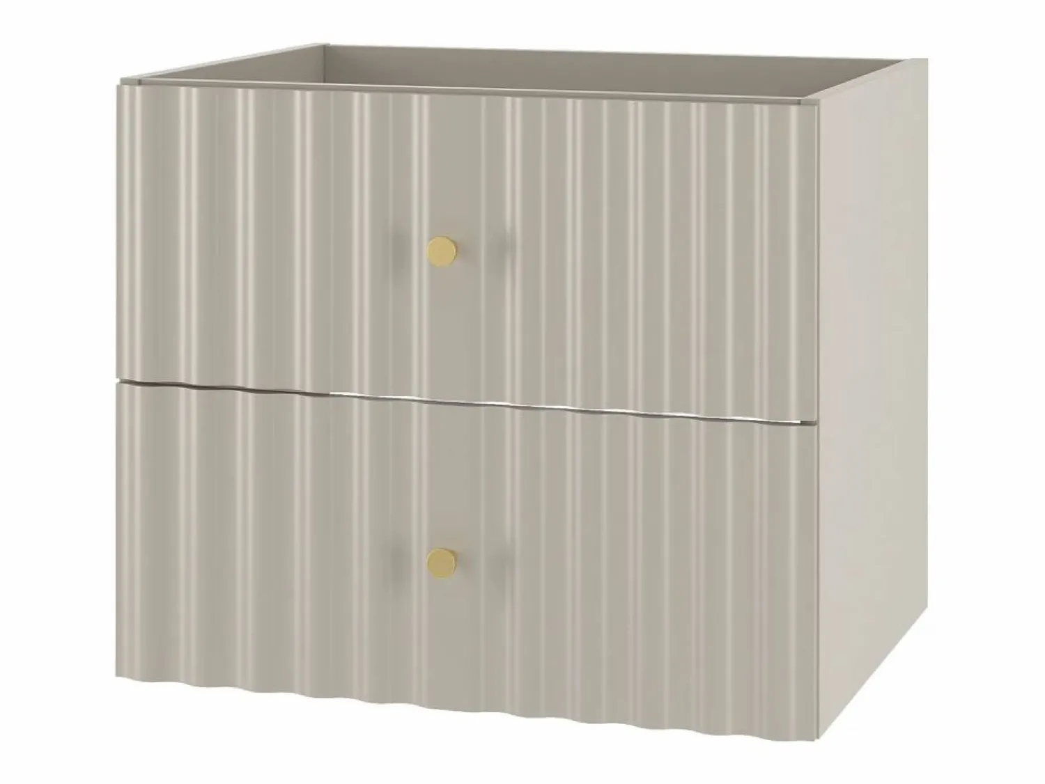 Hot Conjunto de baño de cachemira 80 cm Armario con encimera y estantería Frentes ranurados Aqua Beige