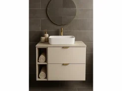 Conjunto de baño de cachemira 80 cm Armario con encimera Estantería Columna Orio