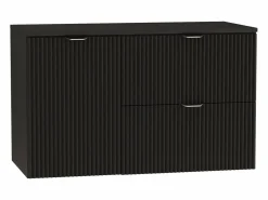 Online Conjunto de baño 100 cm Armario Encimera Armario con cesta Columna Frentes ranurados Conjunto De Baño