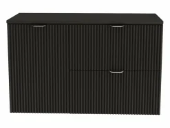 Online Conjunto de baño 100 cm Armario Encimera Armario con cesta Columna Frentes ranurados Conjunto De Baño