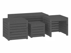 Outlet Conjunto de caja de jardín 4 piezas de madera maciza de pino Armario De Jardín