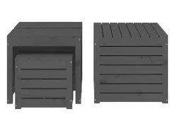 Outlet Conjunto de caja de jardín 4 piezas de madera maciza de pino Armario De Jardín