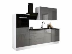 Conjunto de cocina: Blanco Mate, Brillo, dimensiones: ancho: 250 cm, alto: 220 cm, fondo: 60 cm Cocina Completa
