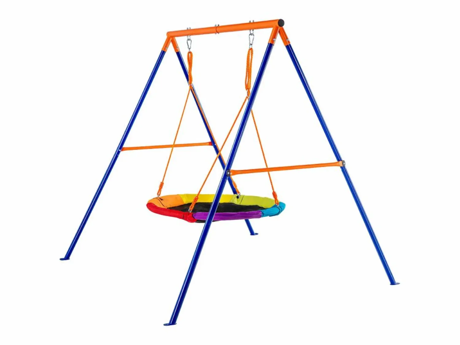 Conjunto de Columpios SucceBuy de Jardín Asiento 102 cm Carga 199,6 kg, Soporte Metálico, Cuerda Ajustable para Patio