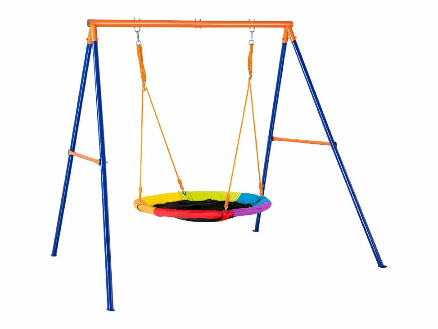 Conjunto de Columpios SucceBuy de Jardín Asiento 102 cm Carga 199,6 kg, Soporte Metálico, Cuerda Ajustable para Patio