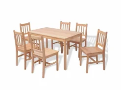 Online Conjunto de comedor 7 piezas madera de pino Mesa Alta