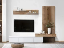 Online Conjunto de Comedor Con Mesa Tv y Panelado 250x200 cm - y Roble Mueble Tv
