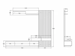 Online Conjunto de Comedor Con Mesa Tv y Panelado 250x200 cm - y Roble Mueble Tv