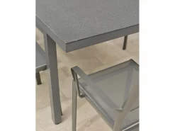 Discount Dcb Garden Conjunto de comedor de 6 plazas en aluminio Gris antracita