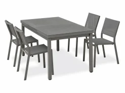 Dcb Garden Conjunto de comedor de 4 plazas en aluminio