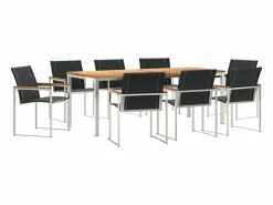 vidaxl Conjunto de Comedor de Jardín 9 pcs Madera de Acacia Sólida