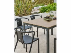 Outlet Dcb Garden Conjunto de comedor de jardín 6 plazas de aluminio Gris antracita