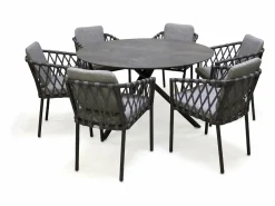 Hot Conjunto de comedor de jardín 6 plazas de aluminio Comedores De Jardín