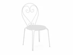 New Conjunto de comedor de jardín de metal forjado GUERMANTE by con mesa redonda y 4 sillas blancas Comedores De Jardín