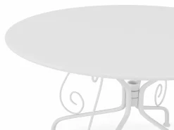 New Conjunto de comedor de jardín de metal forjado GUERMANTE by con mesa redonda y 4 sillas blancas Comedores De Jardín