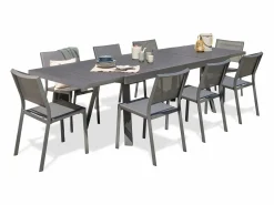 Discount Conjunto de comedor de jardín 8 plazas de aluminio Comedores De Jardín